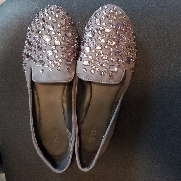 Simply Vera Vera Wang Shoes - Simply Vera Wang charcoal gray flats with rhinestone on the front.  Size 7.5